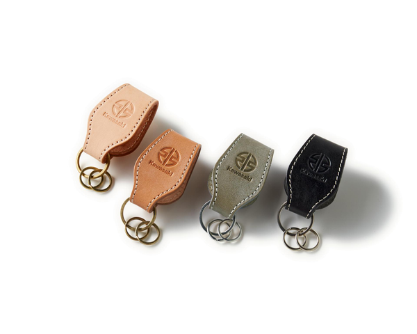 Kawasaki Genuine Leather Snap Key Ring