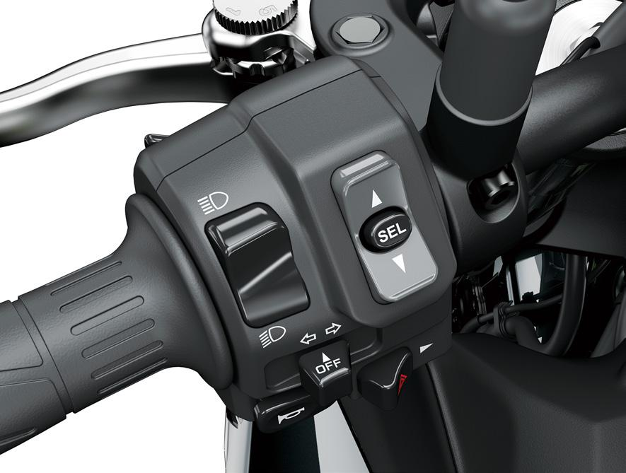 Integrated Riding Modes: Sport, Road, Rain, Rider (manual)